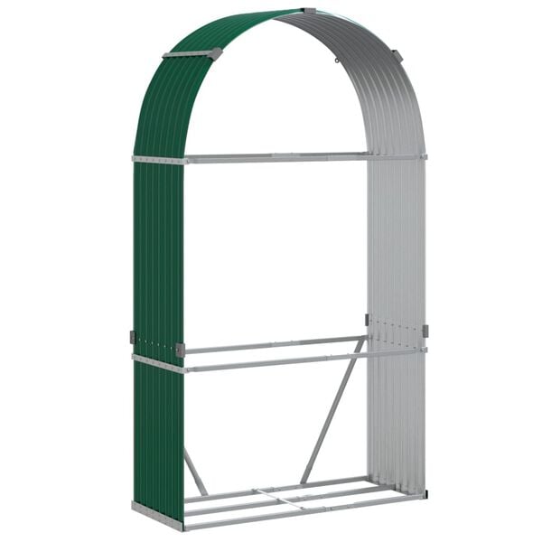 vidaXL Ξυλοθήκη Πράσινη 120 x 45 x 210 εκ. από Γαλβανισμένο Ατσάλι