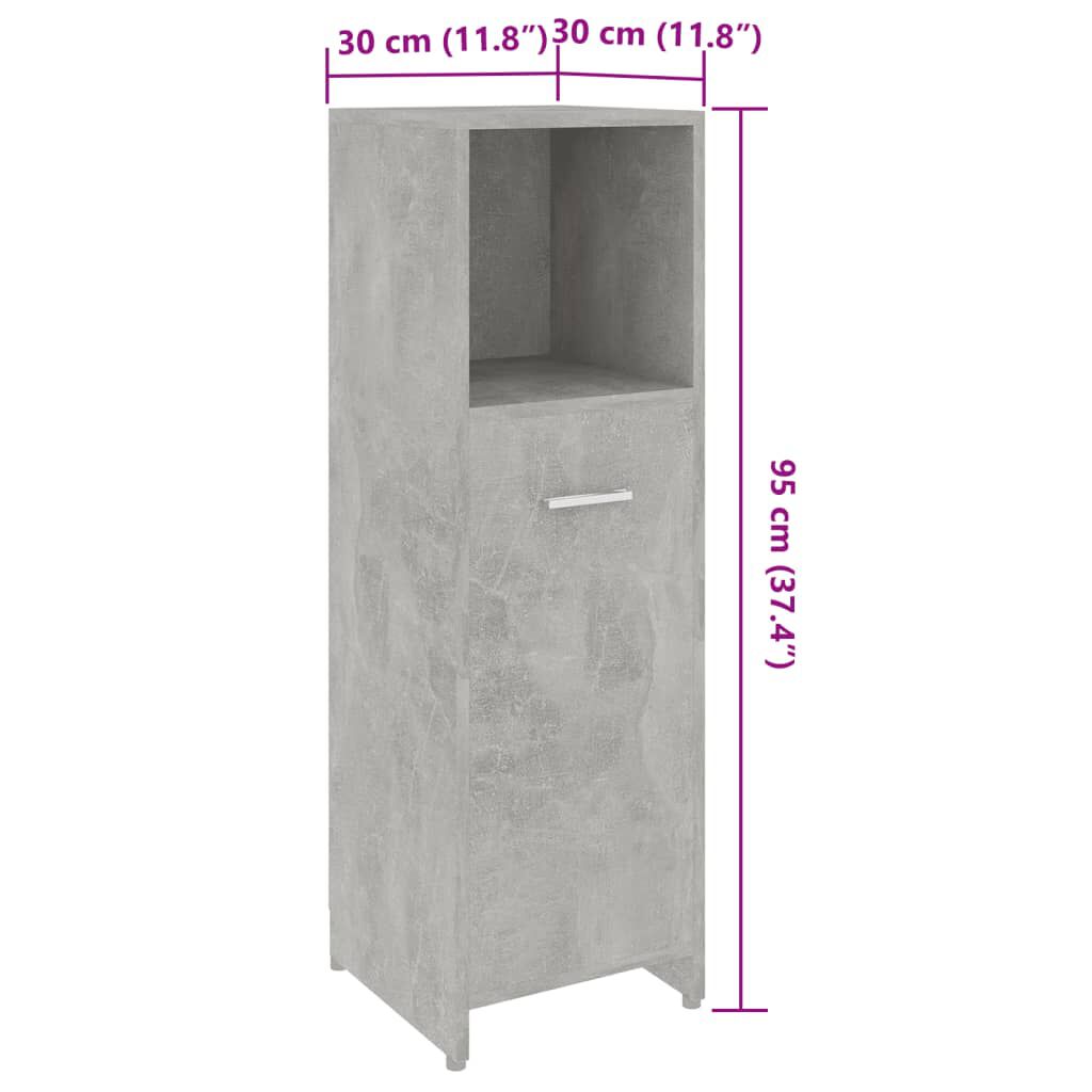 vidaXL Στήλη Μπάνιου Γκρι Σκυροδέματος 30x30x95 εκ. Επεξεργασμένο Ξύλο