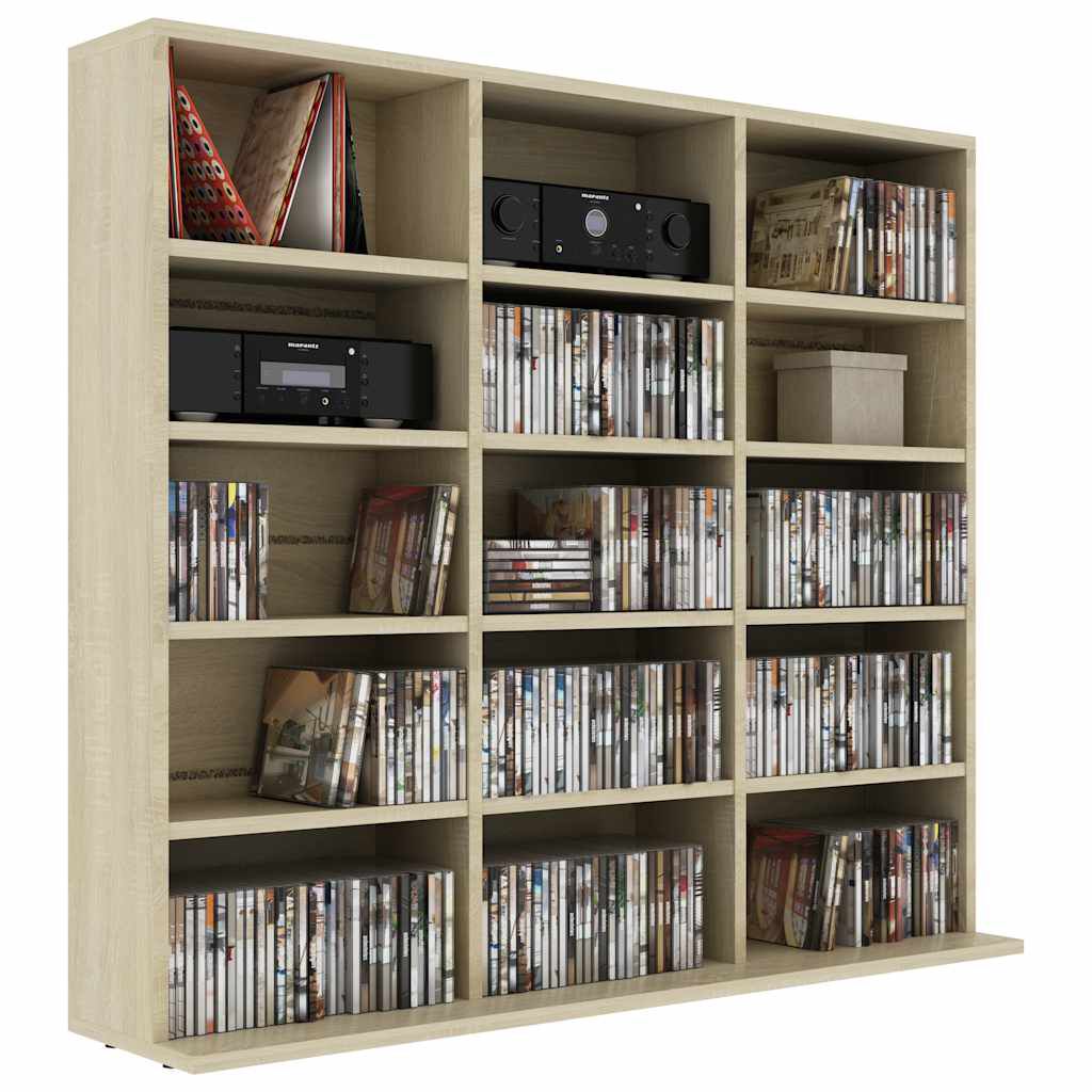 vidaXL Έπιπλο για CD Χρώμα Sonoma Δρυς 100x23x89,5 εκ. από Επεξ. Ξύλο