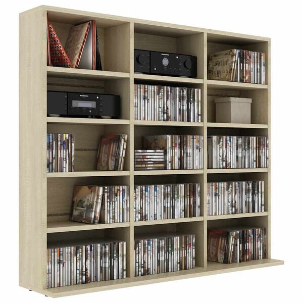 vidaXL Έπιπλο για CD Χρώμα Sonoma Δρυς 100x23x89,5 εκ. από Επεξ. Ξύλο