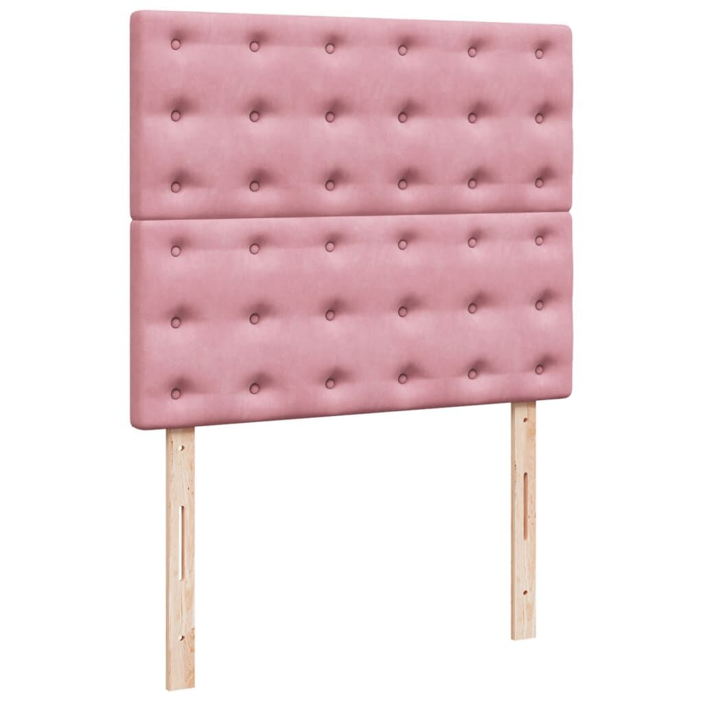 vidaXL Κρεβάτι Boxspring με Στρώμα Ροζ 120x200 εκ. Βελούδινο