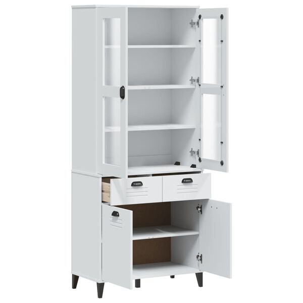 vidaXL Ντουλάπι Ψηλό VIKEN Λευκός 80x40x190 εκ. από Μασίφ Ξύλο Πεύκου