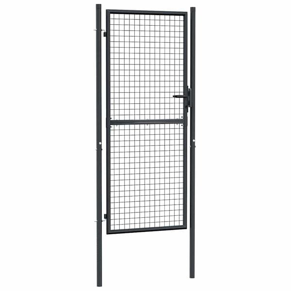 vidaXL Πόρτα Περίφραξης με Πλέγμα Γκρι 100 x 250 εκ. Γαλβαν. Χάλυβας