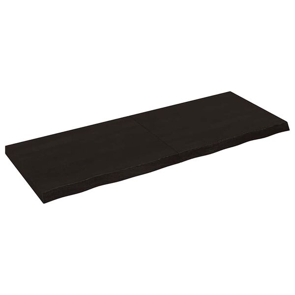 vidaXL Ράφι Τοίχου Σκούρο Καφέ 160x60x(2-6) εκ. Επεξ. Μασίφ Ξύλο Δρυός