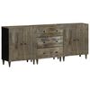 vidaXL 3 &tau;&epsilon;&mu;&alpha;&chi;ί&omega;&nu; Sideboards &alpha;&nu;&omicron;&iota;&chi;&tau;ό &gamma;&kappa;&rho;&iota; &mu;&alpha;&sigma;ί&phi; &xi;ύ&lambda;&omicron; Mango
