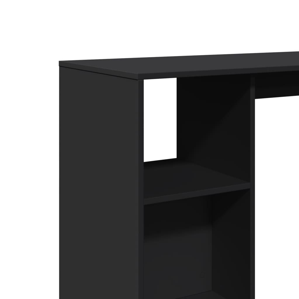 vidaXL Τραπέζι Κονσόλα με Ράφι Μαύρο 124x46x103,5 εκ. Επεξεργ. Ξύλο