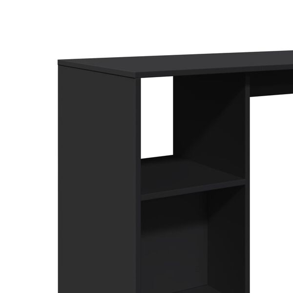 vidaXL Τραπέζι Κονσόλα με Ράφι Μαύρο 124x46x103,5 εκ. Επεξεργ. Ξύλο