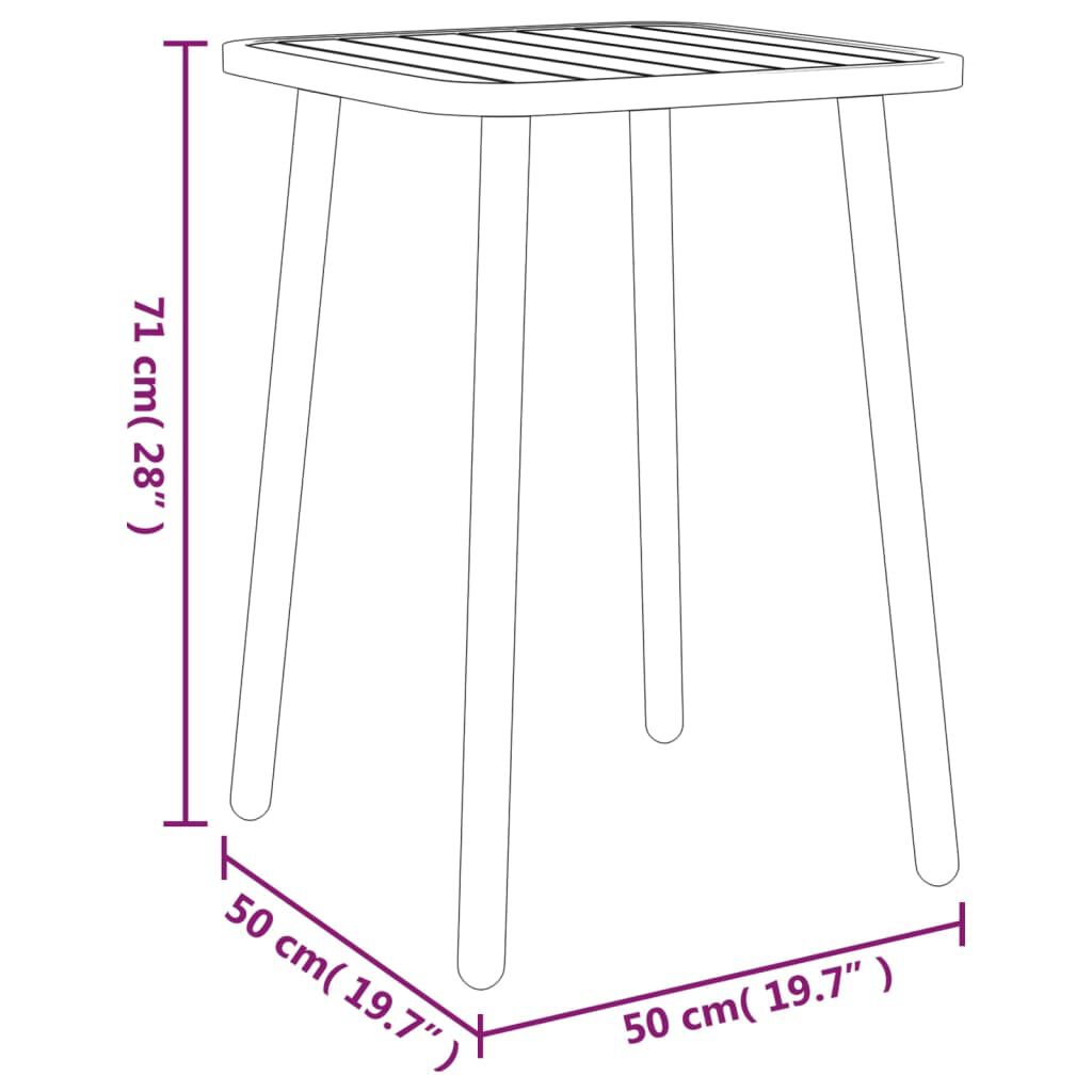 vidaXL Τραπέζι Κήπου Ανθρακί 50 x 50 x 71 εκ. Ατσάλινο
