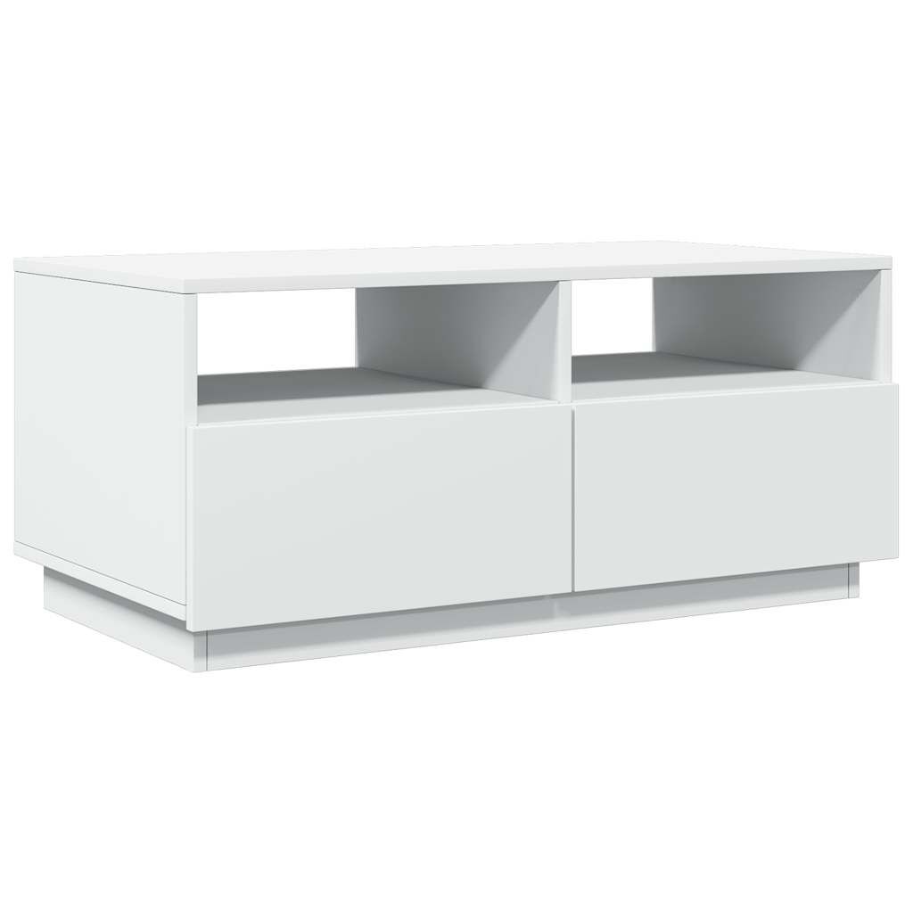 vidaXL Τραπεζάκι Σαλονιού με Φώτα LED Λευκό 90x49x40 εκ.