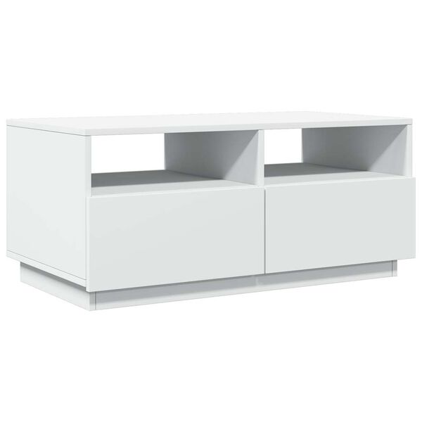 vidaXL Τραπεζάκι Σαλονιού με Φώτα LED Λευκό 90x49x40 εκ.
