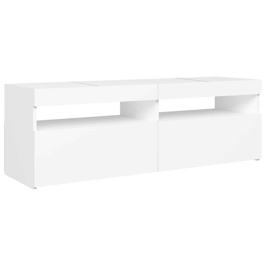 vidaXL Έπιπλο Τηλεόρασης με LED Καφέ Λευκό 120x30x50 εκ.