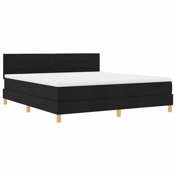 vidaXL Κρεβάτι box spring με στρώμα Μαύρο 180 x 200 cm ύφασμα