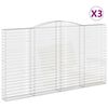 vidaXL Συρματοκιβώτια Τοξωτά 3 τεμ. 400x30x220/240 εκ. Γαλβαν. Ατσάλι