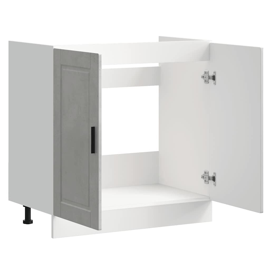 vidaXL Ντουλάπι βάσης νεροχύτη Porto Γκρι μπετόν 80x46x81,5 cm