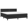 vidaXL Κρεβάτι Boxspring με Στρώμα & LED Μαύρο 180x200 εκ. Συνθ. Δέρμα
