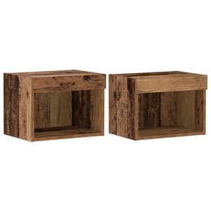 vidaXL Ντουλάπι TV Επιτοίχιο 2 pcs Παλαιό ξύλο 40 x 30 x 30 εκ