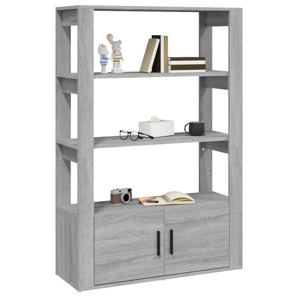 vidaXL Ντουλάπι Γκρι Sonoma 80x30x119,5 εκ. από Επεξεργασμένο Ξύλο
