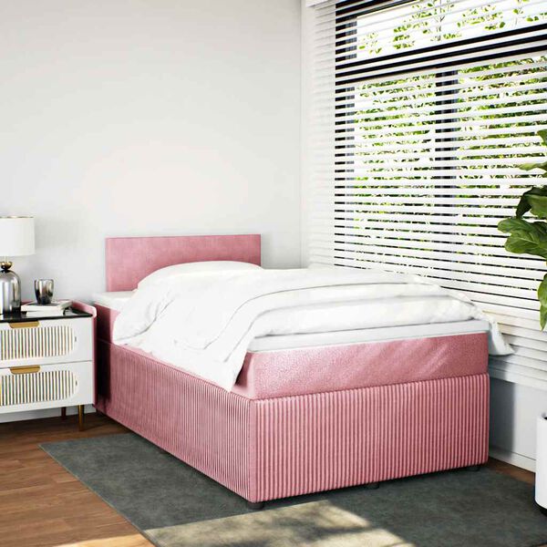 vidaXL &Kappa;&rho;&epsilon;&beta;ά&tau;&iota; Boxspring &mu;&epsilon; &Sigma;&tau;&rho;ώ&mu;&alpha; &Rho;&omicron;&zeta; 120x200 &epsilon;&kappa;. &Beta;&epsilon;&lambda;&omicron;ύ&delta;&iota;&nu;&omicron;