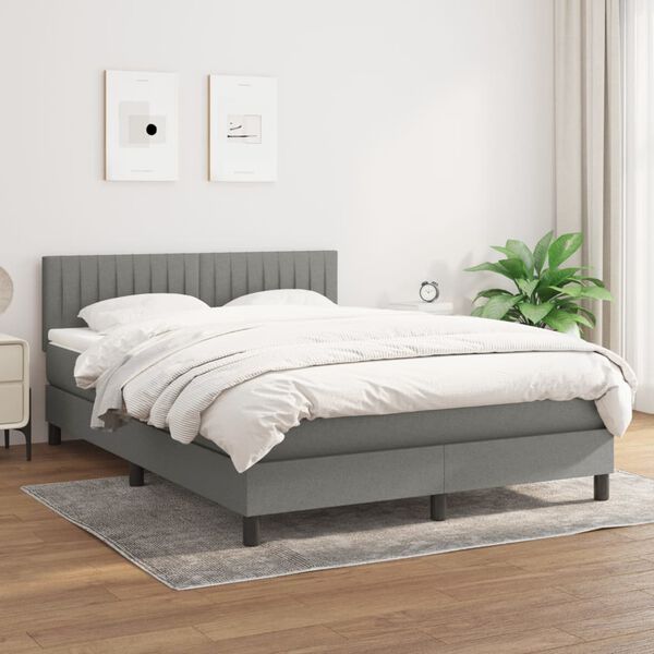 vidaXL &Kappa;&rho;&epsilon;&beta;ά&tau;&iota; Boxspring &mu;&epsilon; &Sigma;&tau;&rho;ώ&mu;&alpha; &Sigma;&kappa;&omicron;ύ&rho;&omicron; &Gamma;&kappa;&rho;&iota; 140x190 &epsilon;&kappa;. &Upsilon;&phi;&alpha;&sigma;&mu;ά&tau;&iota;&nu;&omicron;