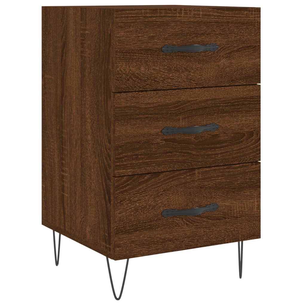 vidaXL Κομοδίνο Καπνιστή Δρυς 40 x 40 x 66 εκ. από Επεξεργασμένο Ξύλο