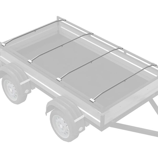 vidaXL κατάλληλο για επίπεδη στήριξη ταπήτων 4 pcs Ασημί 100-145 εκ