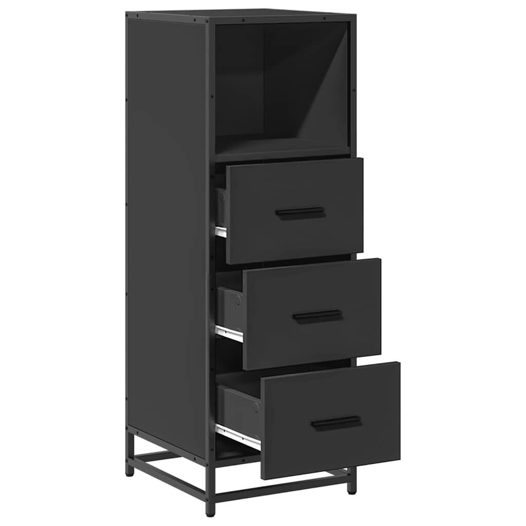vidaXL Ντουλάπι μπάνιου Μαύρο 35x37,5x100 cm Ξύλινη κατασκευή