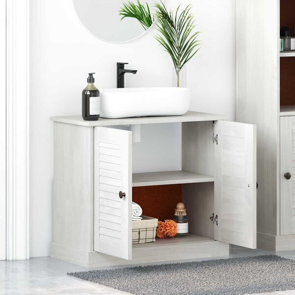 vidaXL Ντουλάπι Νιπτήρα 'VIGO' με Πόρτες 67.5x34x59 cm Σταθερού Ξύλου Πεύκου