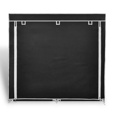 Παπουτσοθήκη με Κάλυμμα Μαύρη 115 x 28 x 110 εκ. Υφασμάτινη