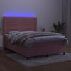 vidaXL &Kappa;&rho;&epsilon;&beta;ά&tau;&iota; Boxspring &mu;&epsilon; &Sigma;&tau;&rho;ώ&mu;&alpha; & LED &Rho;&omicron;&zeta; 140x190 &epsilon;&kappa;. &Beta;&epsilon;&lambda;&omicron;ύ&delta;&iota;&nu;&omicron;