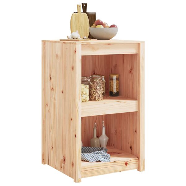 vidaXL Ντουλάπι Κουζίνας Εξ. Χώρου Μαύρο 55x55x92 εκ Μασίφ Ξύλο Πεύκου