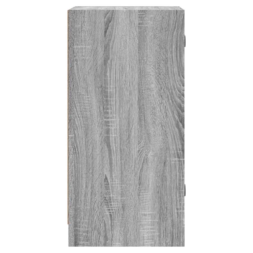 vidaXL Βοηθητικό Ντουλάπι Sonoma Γκρι 35x37x75,5εκ. με Γυάλινες Πόρτες
