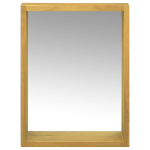 vidaXL Ντουλάπι Καθρέφτη 30 x 10 x 40 εκ. από Μασίφ Ξύλο Teak