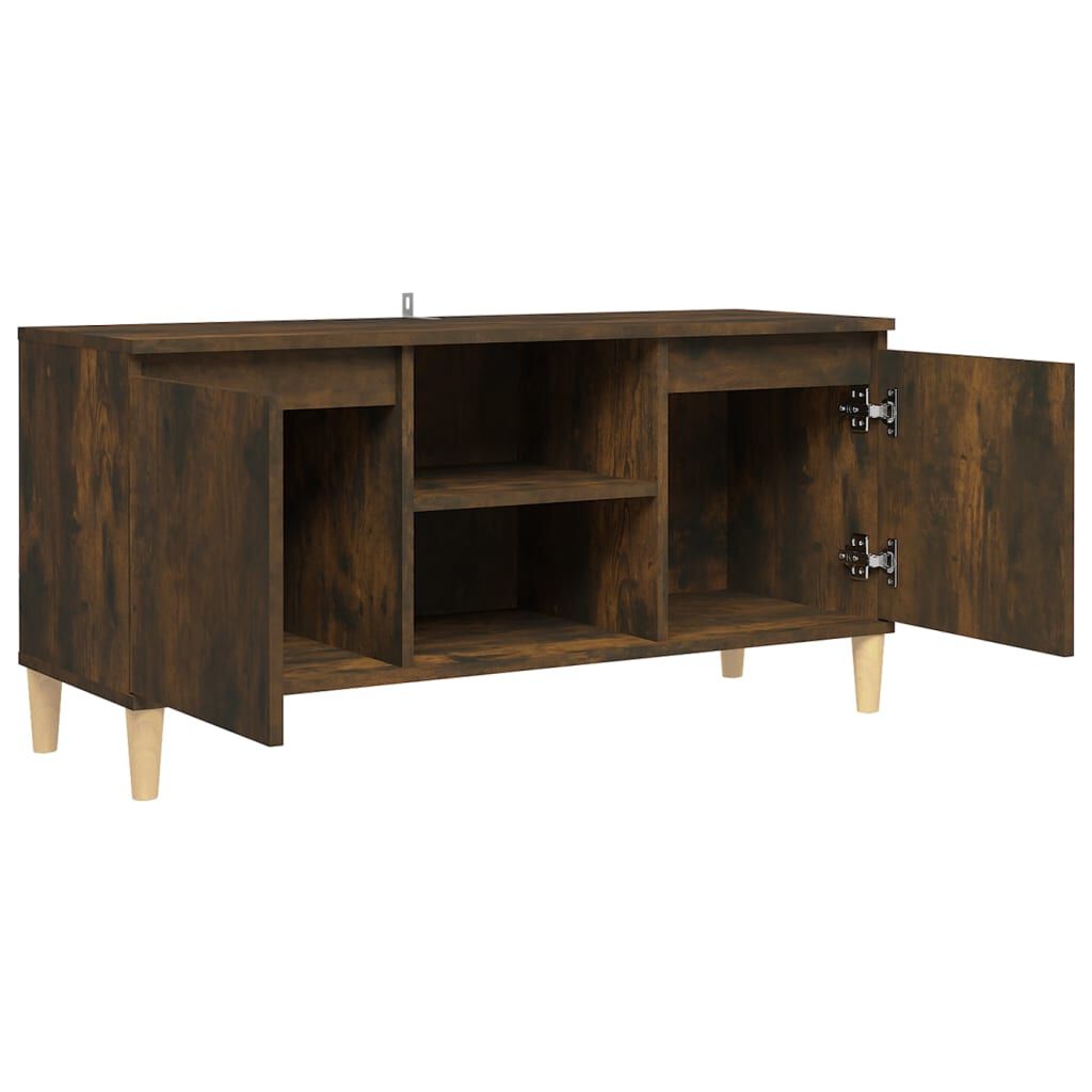 vidaXL Έπιπλο Τηλεόρασης Καπν. Δρυς 103,5x35x50 εκ. Μασίφ Ξύλινα Πόδια
