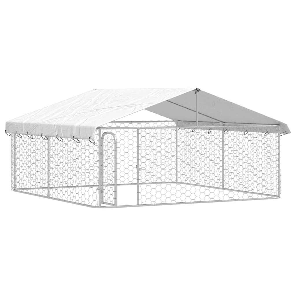 vidaXL Κλουβί Σκύλου Εξωτερικού Χώρου 300 x 300 x 150 εκ. με Στέγαστρο