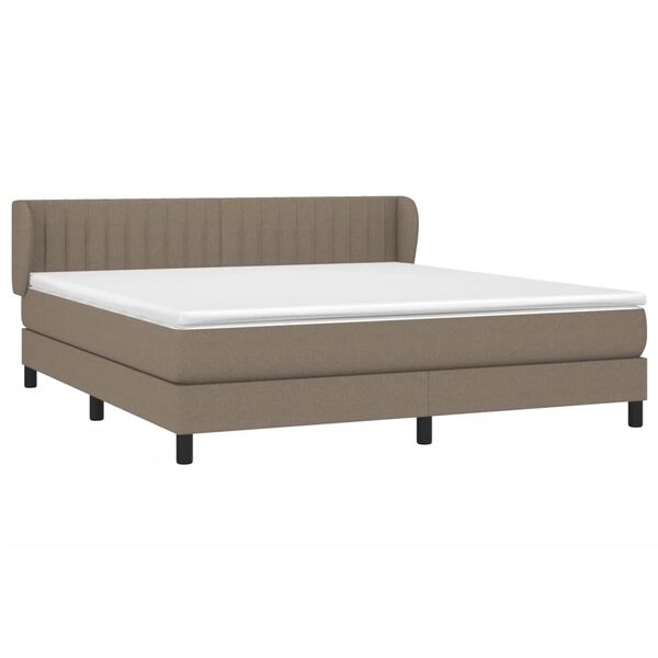 vidaXL &Kappa;&rho;&epsilon;&beta;ά&tau;&iota; Boxspring &mu;&epsilon; &Sigma;&tau;&rho;ώ&mu;&alpha; Taupe 180x200 &epsilon;&kappa;. &Upsilon;&phi;&alpha;&sigma;&mu;ά&tau;&iota;&nu;&omicron;