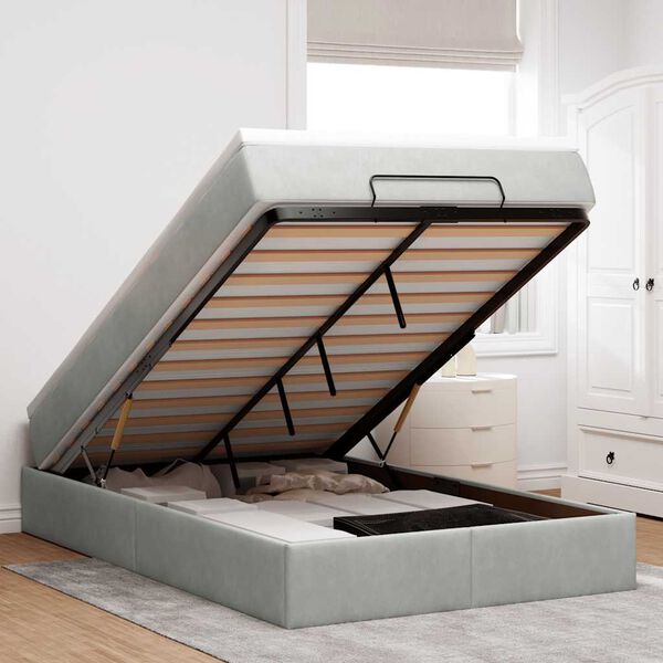 vidaXL &Omicron;&theta;&omega;&mu;&alpha;&nu;&iota;&kappa;ό &kappa;&rho;&epsilon;&beta;ά&tau;&iota; &mu;&epsilon; &sigma;&tau;&rho;ώ&mu;&alpha; &alpha;&nu;&omicron;&iota;&chi;&tau;ό &gamma;&kappa;&rho;&iota; 120x200cm Velvet