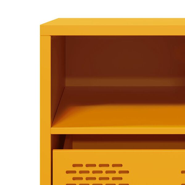 vidaXL Έπιπλο Τηλεόρασης Μουσταρδί 101,5x39x43,5 Ατσάλι Ψυχρής Έλασης