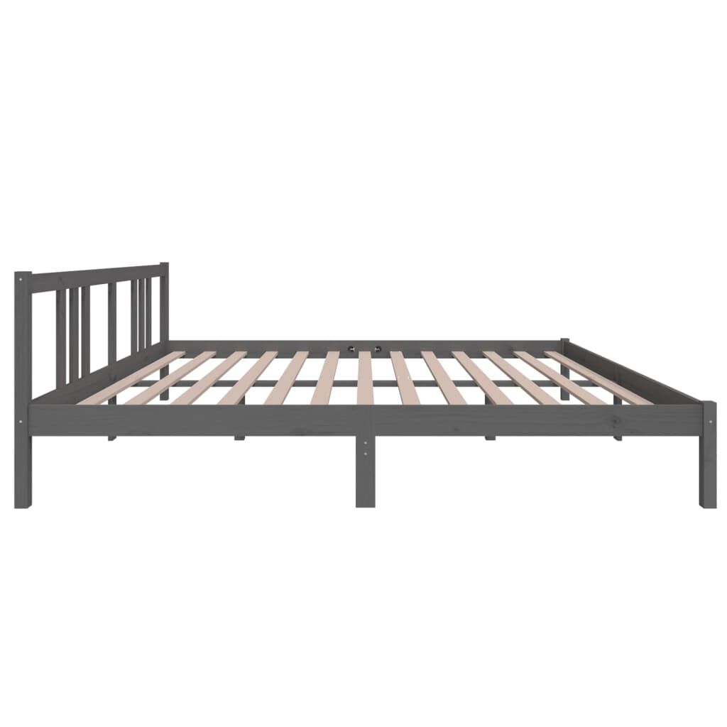 vidaXL Πλαίσιο Κρεβατιού Γκρι 180 x 200 εκ Ξύλο Πεύκου Super King