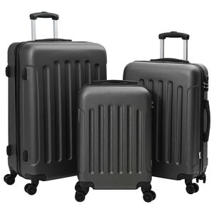 vidaXL Σετ Βαλίτσας με κλειδαριά 3 pcs Σκούρο γκρι 50 x 31 x 78 εκ