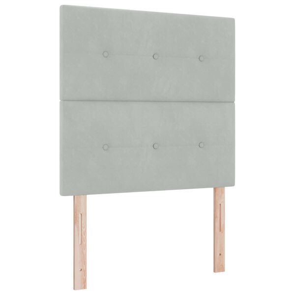 Κρεβάτι Box Spring με Ματράκι Γκρίζο Ανοιχτό 80x200 εκ. Βελούδινο