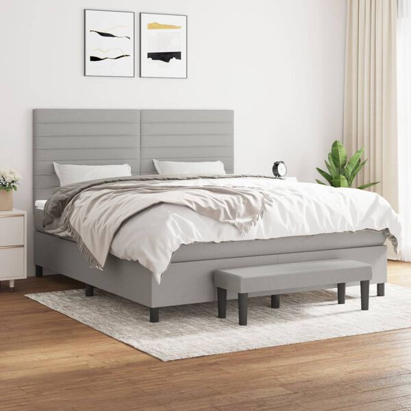 vidaXL &Kappa;&rho;&epsilon;&beta;ά&tau;&iota; Boxspring &mu;&epsilon; &Sigma;&tau;&rho;ώ&mu;&alpha; &Alpha;&nu;. &Pi;&rho;ά&sigma;&iota;&nu;&omicron; 160x200&epsilon;&kappa; &Upsilon;&phi;&alpha;&sigma;&mu;ά&tau;&iota;&nu;&omicron;