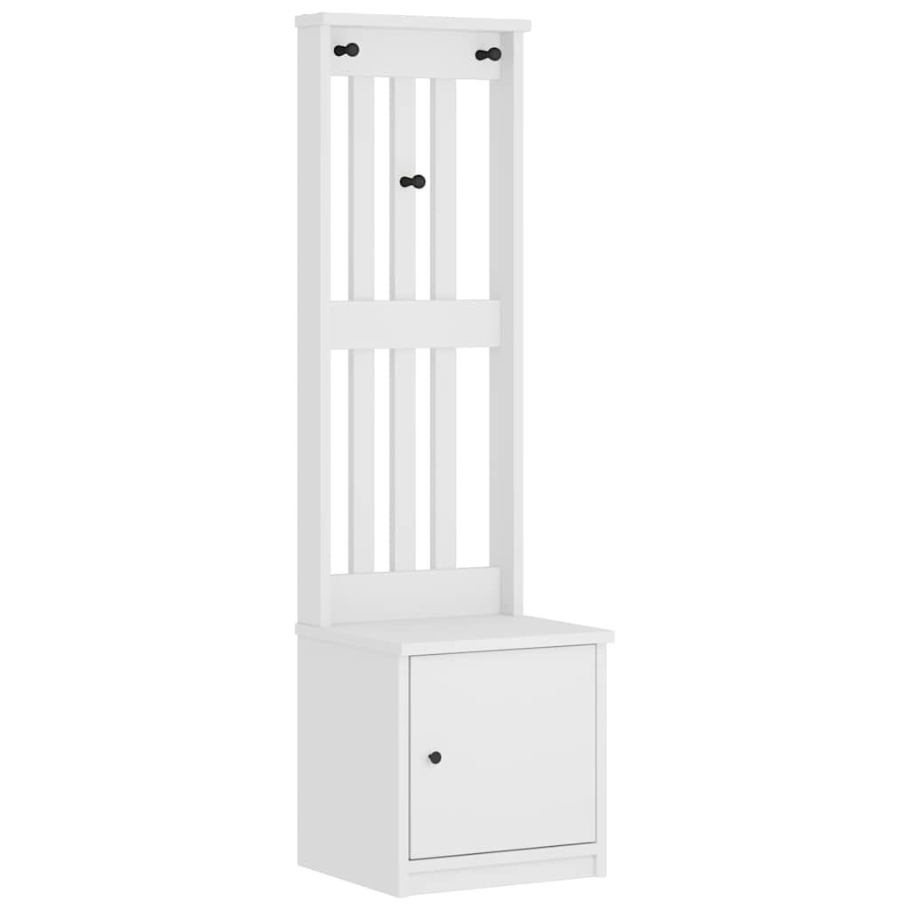 vidaXL Δέντρο χωλ SANDNES Λευκό 45x40x159,5 εκ. Πεύκο μασίφ ξύλο