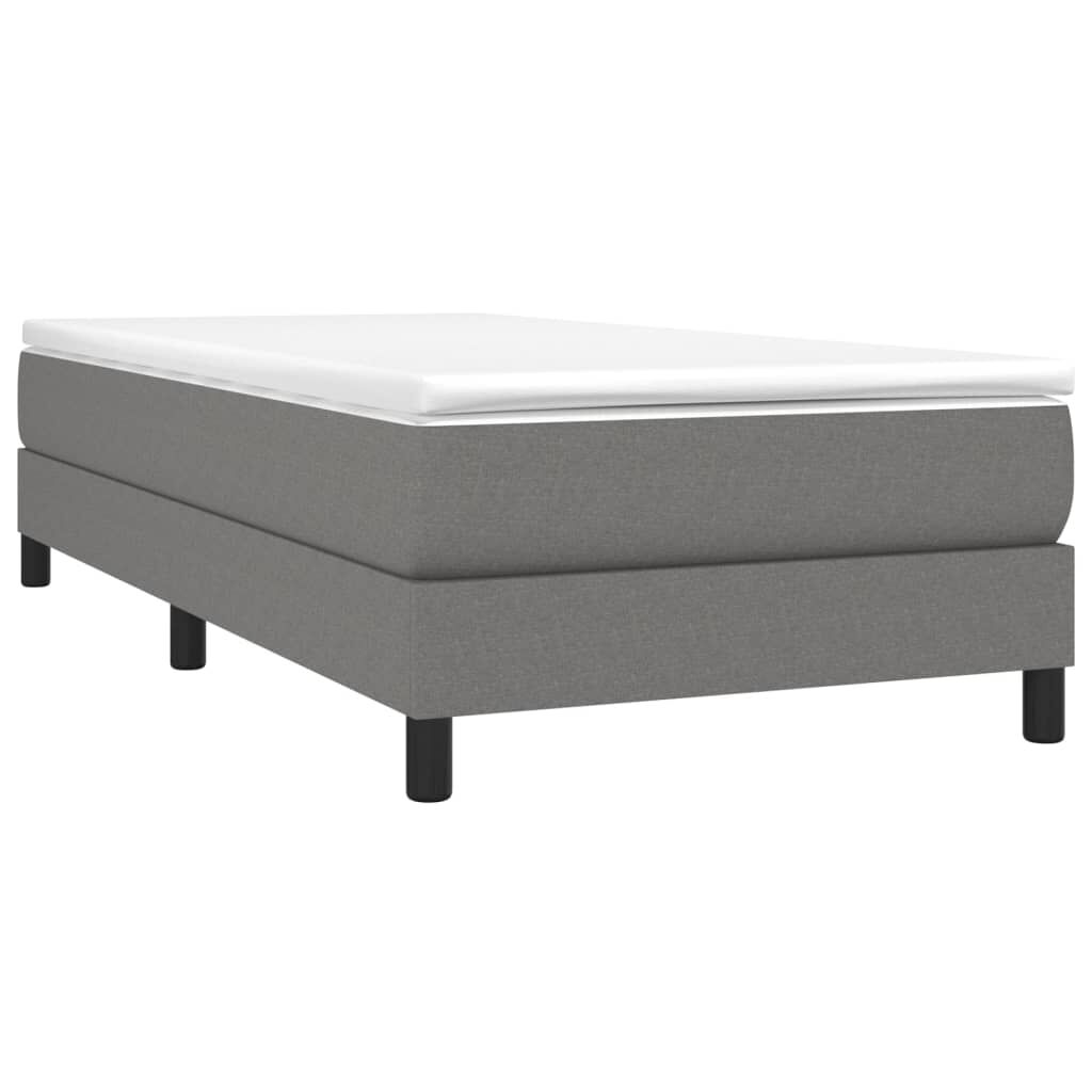 vidaXL Κρεβάτι Boxspring με Στρώμα Σκούρο Γκρι 100x200 εκ. Υφασμάτινο
