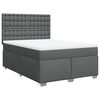 vidaXL Κρεβάτι Boxspring με Στρώμα Σκούρο Γκρι 140x200 εκ Υφασμάτινο