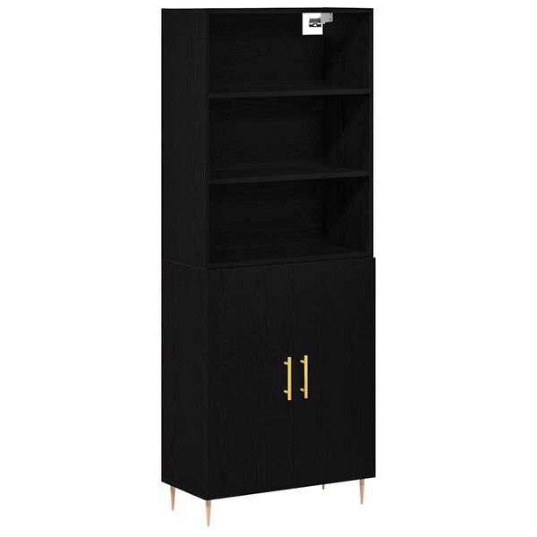 vidaXL Highboard &Mu;&alpha;ύ&rho;&eta; &Omicron;&xi;&upsilon;ά 69,5 x 34 x 180 &epsilon;&kappa;. &Epsilon;&pi;&epsilon;&xi;&epsilon;&rho;&gamma;&alpha;&sigma;&mu;έ&nu;&omicron; &xi;ύ&lambda;&omicron;