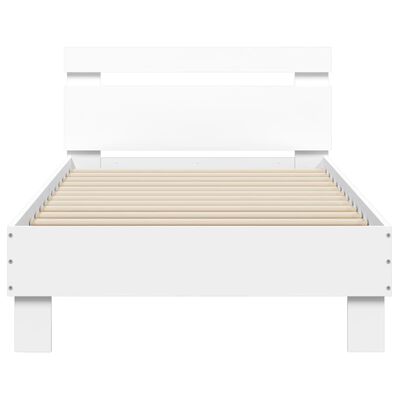 vidaXL Πλαίσιο Κρεβατιού με Κεφαλάρι Λευκό 75x190 εκ. Επεξ. Ξύλο