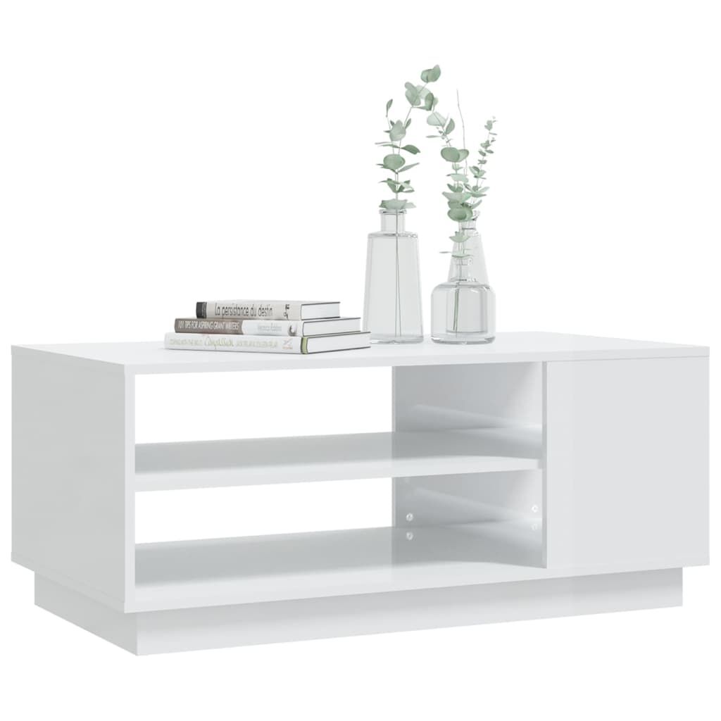 vidaXL Τραπεζάκι Σαλονιού Γυαλ. Λευκό 102x55x43 εκ. Επεξεργ. Ξύλο