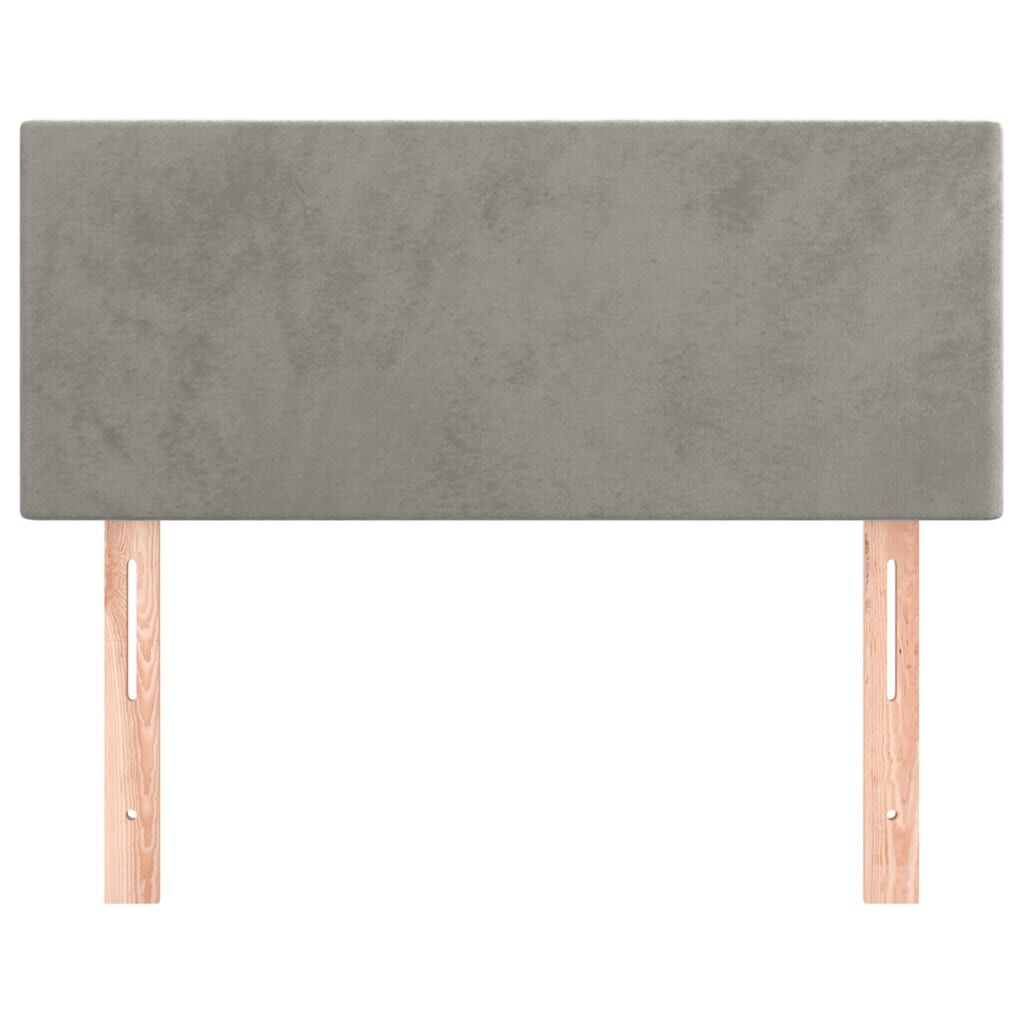 vidaXL Κεφαλάρι Κρεβατιού Ανοιχτό Γκρι 100x5x78/88 εκ. Βελούδινο