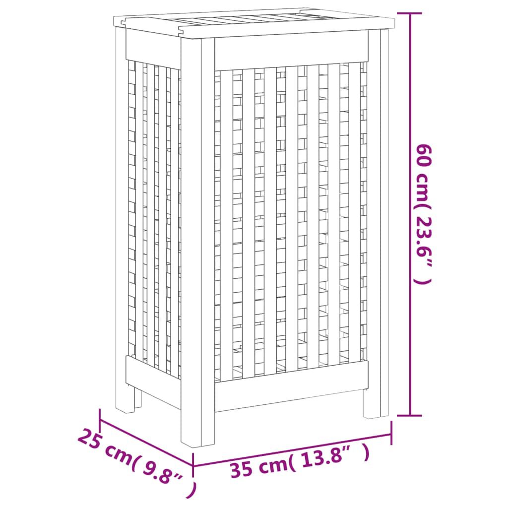 vidaXL Καλάθι Άπλυτων 35 x 25 x 60 εκ. από Μασίφ Ξύλο Teak