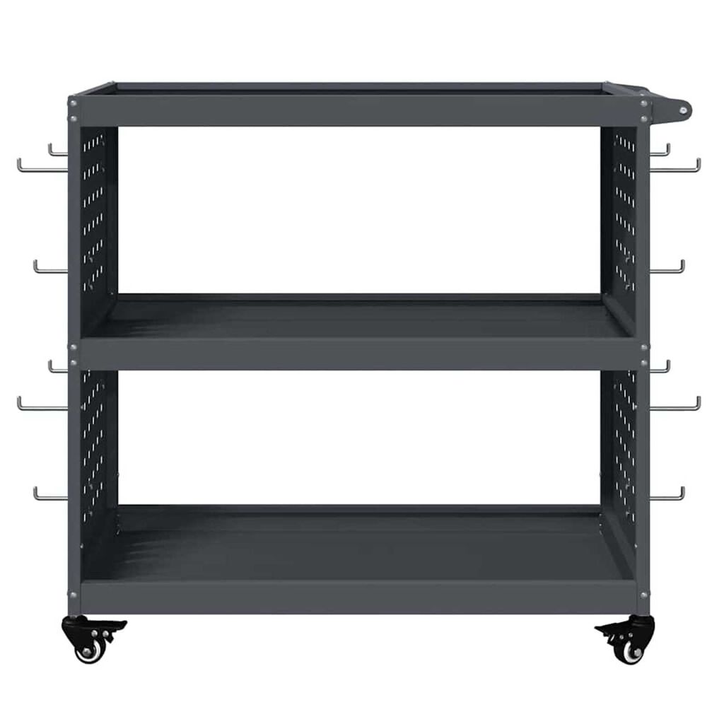 vidaXL Καρότσι εργαλείων με ράφι Ανθρακί 75 x 35 x 73 εκ. Κρύα χάλυβας
